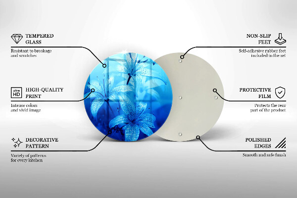 Deska kuchenna szklana Błękitne kwiaty