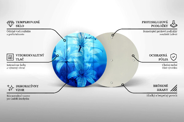 Deska kuchenna szklana Błękitne kwiaty