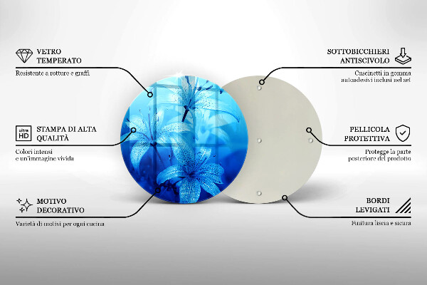 Deska kuchenna szklana Błękitne kwiaty