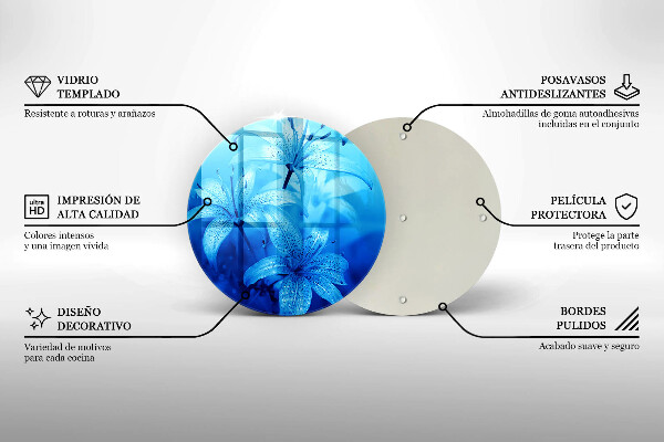 Deska kuchenna szklana Błękitne kwiaty