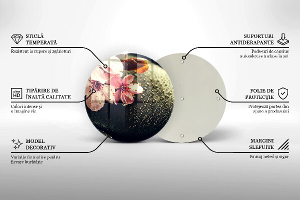 Deska kuchenna szklana Kwiaty kamienie zen