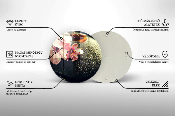 Deska kuchenna szklana Kwiaty kamienie zen