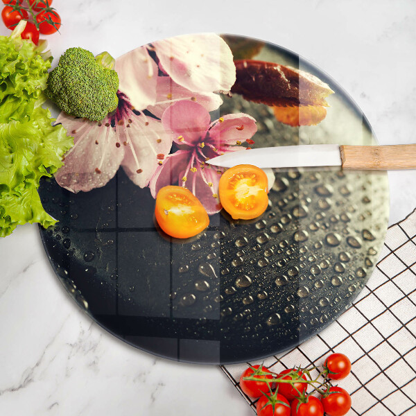 Deska kuchenna szklana Kwiaty kamienie zen