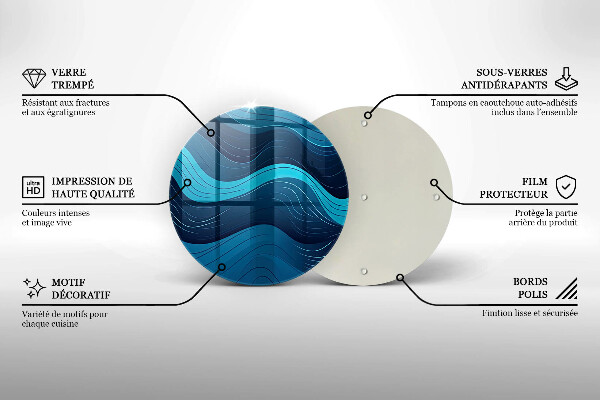 Deska kuchenna szklana Abstrakcyjne fale