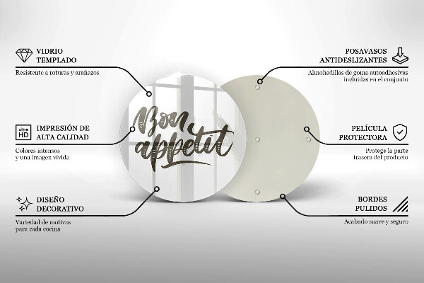 Deska kuchenna szklana Napis Bon Appetit
