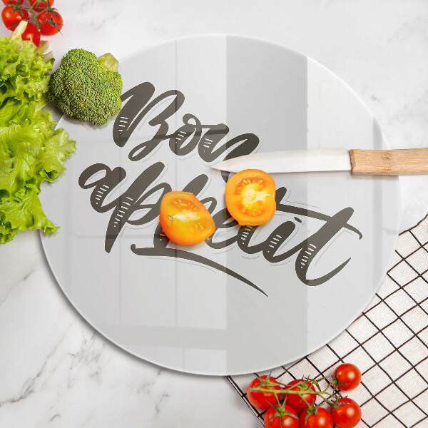 Deska kuchenna szklana Napis Bon Appetit