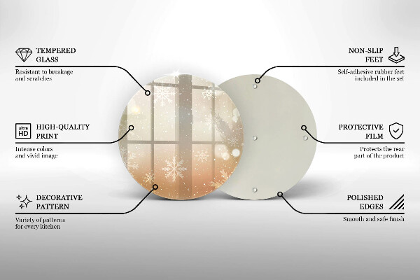 Deska kuchenna szklana Płatki śniegu