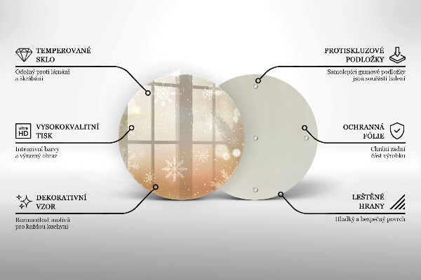 Deska kuchenna szklana Płatki śniegu