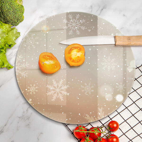 Deska kuchenna szklana Płatki śniegu