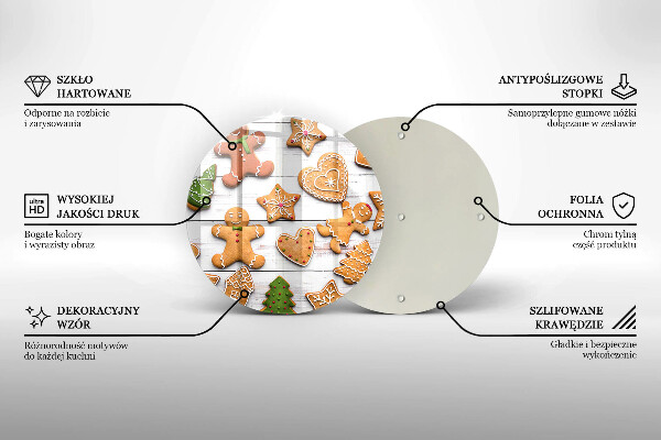 Deska kuchenna szklana Świąteczne pierniki