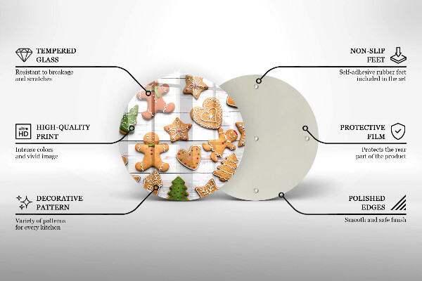 Deska kuchenna szklana Świąteczne pierniki