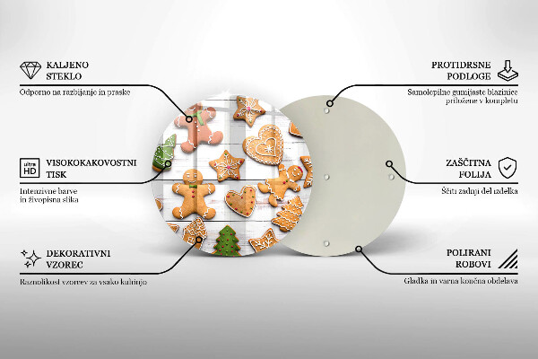 Deska kuchenna szklana Świąteczne pierniki