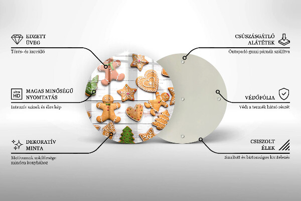 Deska kuchenna szklana Świąteczne pierniki