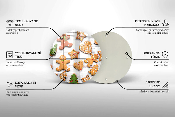 Deska kuchenna szklana Świąteczne pierniki