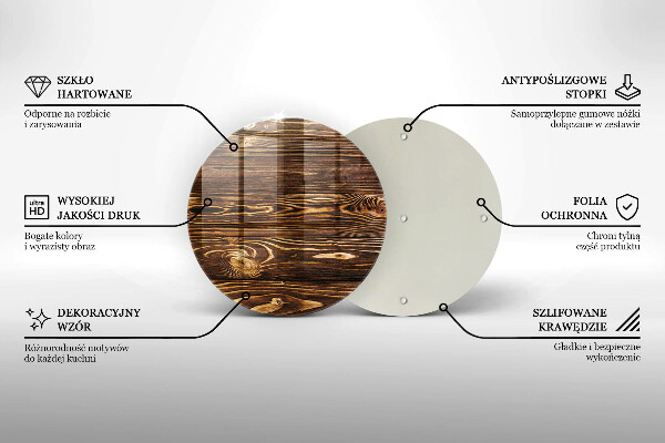 Deska kuchenna szklana Tekstura drewno