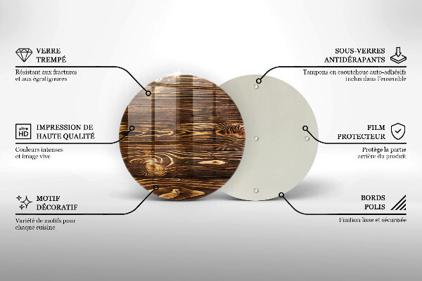Deska kuchenna szklana Tekstura drewno