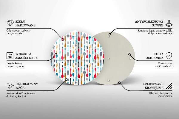Deska kuchenna szklana Ilustracja łyżki