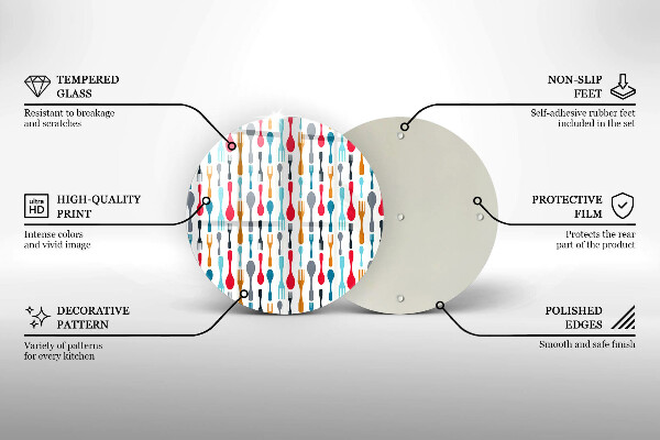 Deska kuchenna szklana Ilustracja łyżki