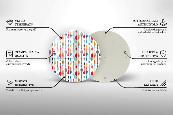 Deska kuchenna szklana Ilustracja łyżki