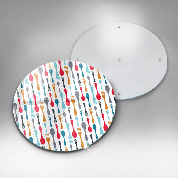 Deska kuchenna szklana Ilustracja łyżki