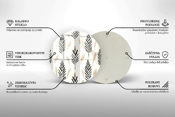 Deska kuchenna szklana Boho rośliny