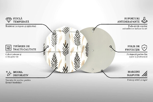 Deska kuchenna szklana Boho rośliny