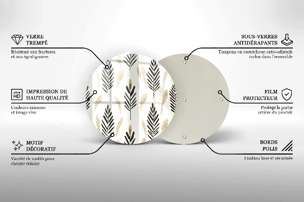 Deska kuchenna szklana Boho rośliny