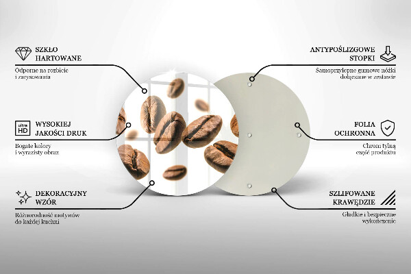 Deska kuchenna szklana Ziarna kawy