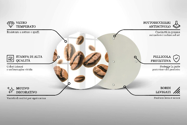 Deska kuchenna szklana Ziarna kawy