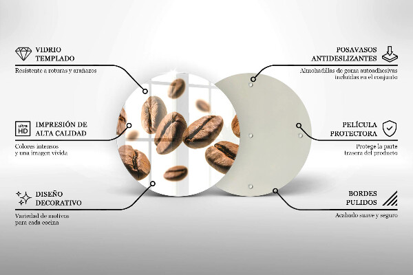 Deska kuchenna szklana Ziarna kawy