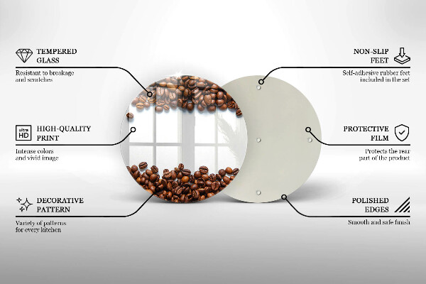 Deska kuchenna szklana Kawa ziarna