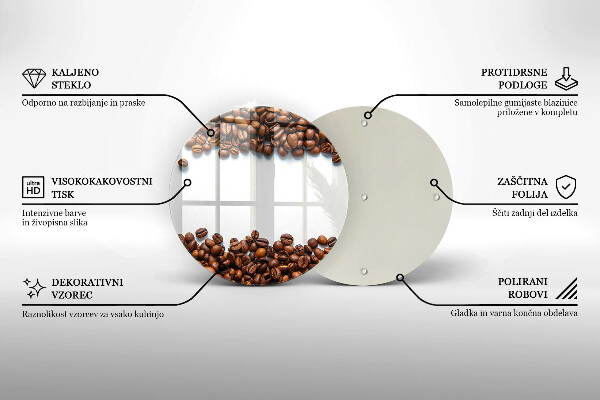 Deska kuchenna szklana Kawa ziarna