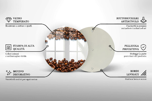 Deska kuchenna szklana Kawa ziarna