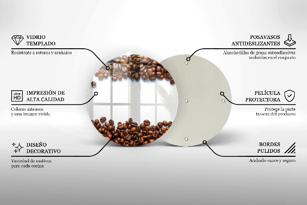 Deska kuchenna szklana Kawa ziarna