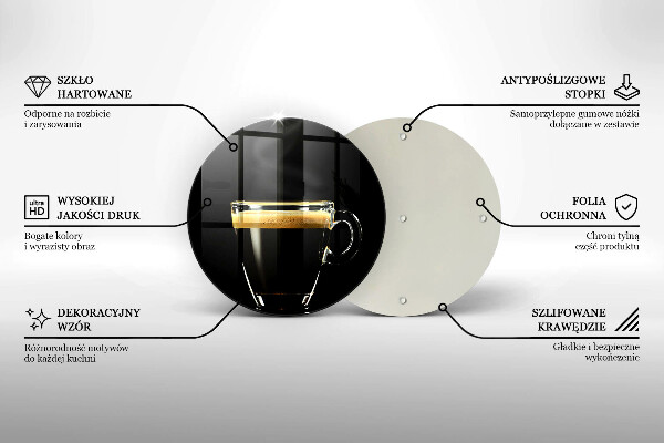 Deska kuchenna szklana Szklanka czarnej kawy
