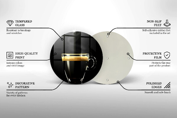 Deska kuchenna szklana Szklanka czarnej kawy
