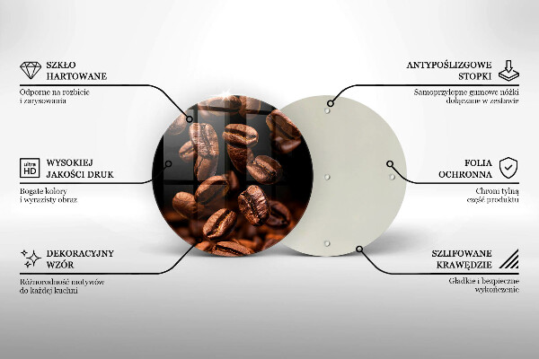 Deska kuchenna szklana Brązowe ziarna kawy