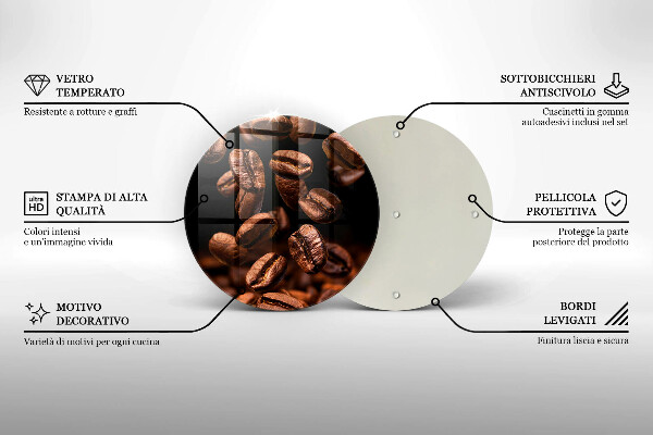 Deska kuchenna szklana Brązowe ziarna kawy