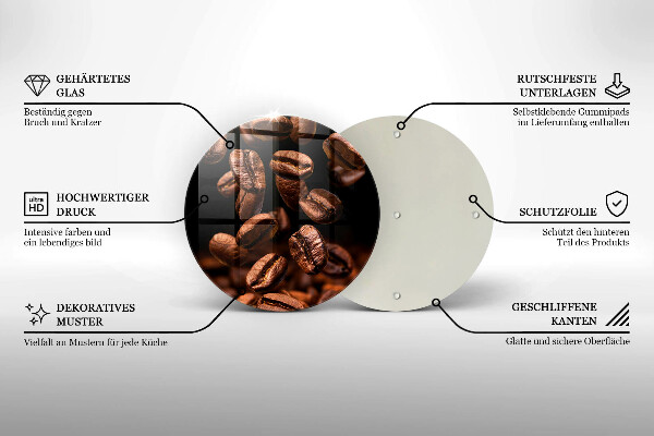 Deska kuchenna szklana Brązowe ziarna kawy