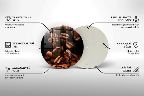 Deska kuchenna szklana Brązowe ziarna kawy