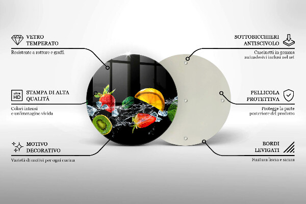 Deska kuchenna szklana Owoce w wodzie