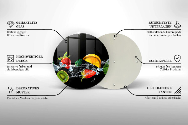 Deska kuchenna szklana Owoce w wodzie