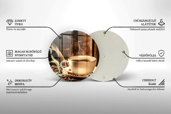 Deska kuchenna szklana Filiżanka i ziarna kawy
