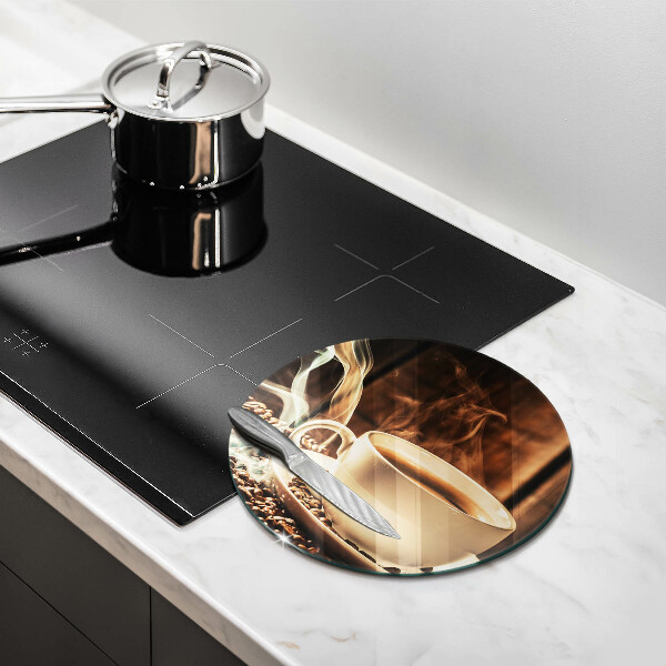 Deska kuchenna szklana Filiżanka i ziarna kawy