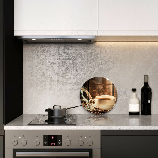 Deska kuchenna szklana Filiżanka i ziarna kawy