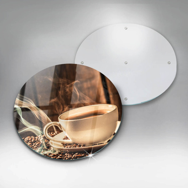 Deska kuchenna szklana Filiżanka i ziarna kawy