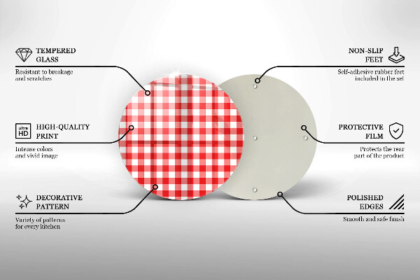Deska kuchenna Czerwono biała krata