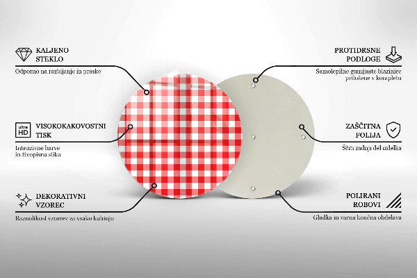Deska kuchenna Czerwono biała krata