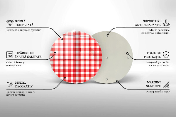 Deska kuchenna Czerwono biała krata