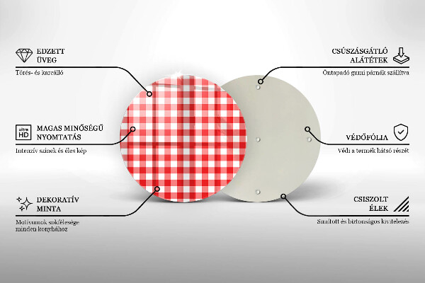 Deska kuchenna Czerwono biała krata